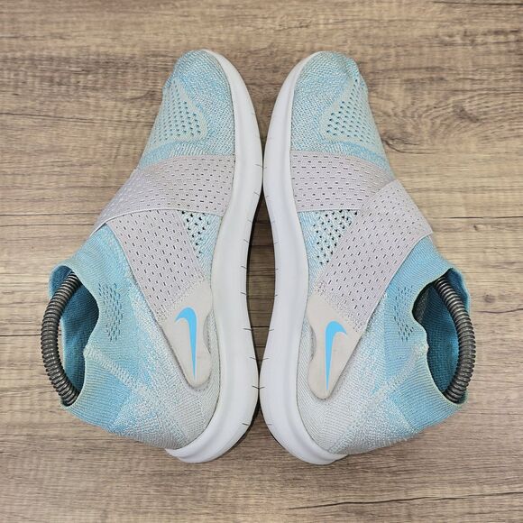 Nike Free RN Motion Flyknit 2017 Women's Size 8 Blue Gray Shoes (880846-402) - Picture 6 of 9
